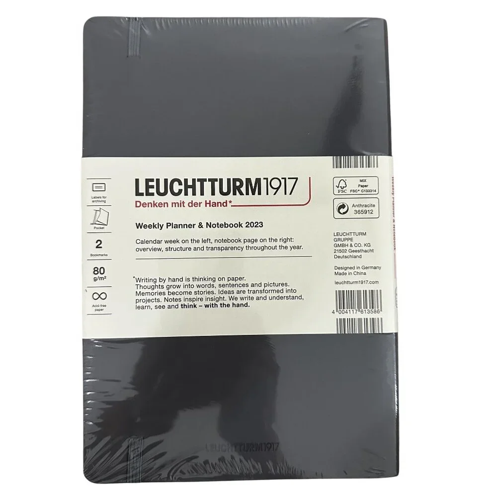 LEUCHTTURM1917 Weekly Planner Notebook Softcover Medium A5 2023 Anthracite Gray